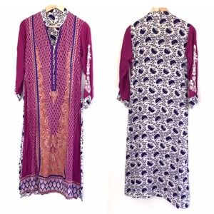 Boho Vintage maxi tunic side slits signs of wear dress or maxi top coverup top